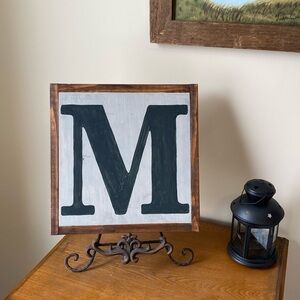 Vineandbranches Letter M Custom Wood Sign Wall Decor